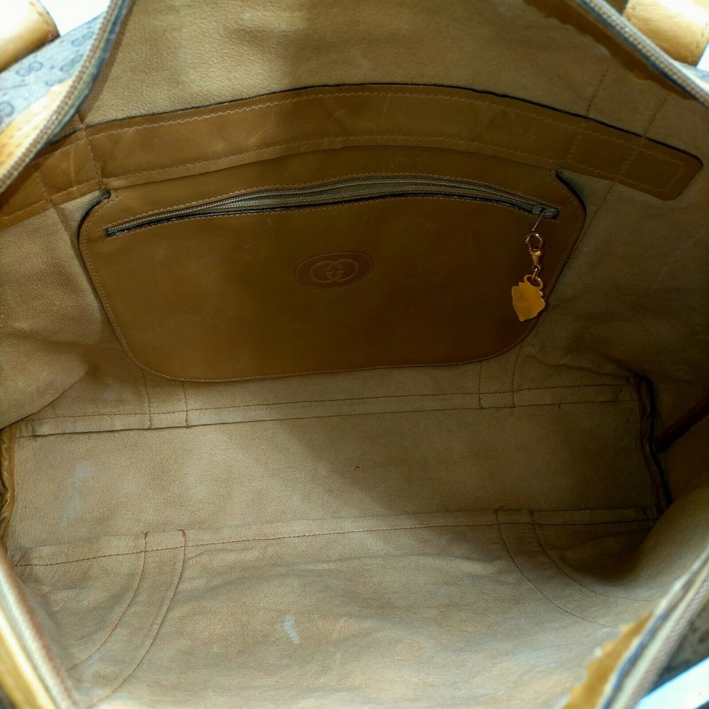 authentic Vintage Gucci Shoulder Bag Brown PVC - Picture 8 of 9